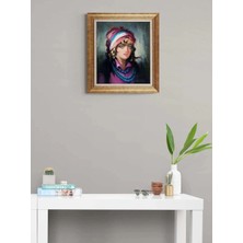 Simurg Sanatevi Acem Güzeli Yağlı Boya Tablosu - Tuval Üzerine El Yapımı - 50 x 60 cm