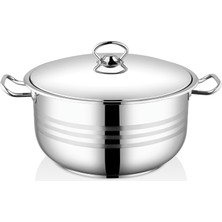 Bestinox 40x24 cm Flanşlı Kulp Çelik Kapaklı Çelik Derin Tencere-33.5 Litre