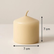 Smyrna Homes Silindir Mum 7x7 cm Krem
