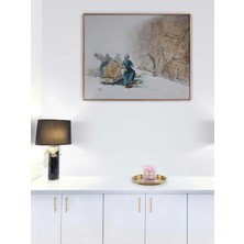 Simurg Sanatevi Piramitte Çalışmak Yağlı Boya Tablosu - Tuval Üzerine El Yapımı - 90 x 70 cm