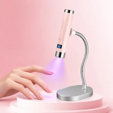 Expertyol G1 Sensörlü Mini Ai Uv LED Lamba Manyetik Standlı Manikür Tırnak Kurutucu Pembe 5W