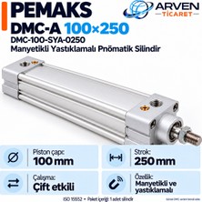 Pemaks Dmc-A 100×250 (DMC-100-SYA-0250) Manyetikli Yastıklamalı Pnömatik Silindir