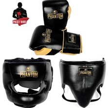 Phantom Gear %100 Deri Profesyonel Boks Ekipman Seti, Kask, Eldiven, Kogi