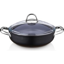 Saflon Titanyum Indüksiyon Tabanlı 24 cm Kısa Tencere - 3.2 Litre