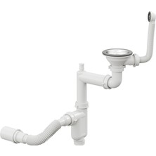 Aqua Bagno Comfort Yer Kazandıran Mutfak Eviye Sifonu, Kolay Temizlenir, Ayarlanabilir Koku Önleyici Gider Borulu,11,5 cm Eviye Giriş | 90.99.70.01.02