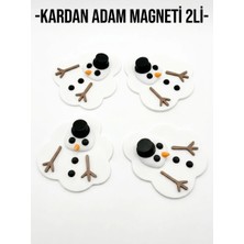 katre flowers 2 Adet Erimiş Kardan Adam Figürlü Dekoratif Buzdolabı Magnet Seti - 8x7 cm