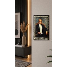 East West Trading Atatürk Gine Pul Tablo 23X13 cm – Atatürk’ün 100. Doğum Yılı Temalı Dekoratif Duvar Tablosu