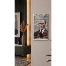 East West Trading Atatürk Nikaragua Pul Tablo 23X13 cm – 1938 Nikaragua Atatürk Temalı Dekoratif Duvar Tablosu