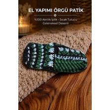 East West Trading Mavi Lale Desenli Geleneksel El Yapımı Çeyizlik Patik 36-37 Numara Sıcak Tutan Ev Patiği