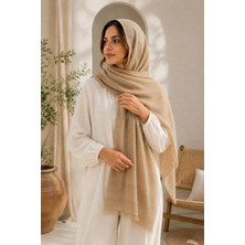East West Trading Müslin Pamuklu Mevsimlik Şal 181X67,5 cm Hafif Nefes Alabilen Yumuşak Dokulu Kadın Şal Bej