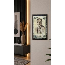 East West Trading Atatürk Mısır Pul Tablo 23X13 cm – 1981 Mısır Atatürk Temalı Dekoratif Duvar Tablosu
