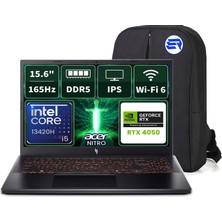 Acer Nitro V15 NH.QV2EY.001EP15 I5-13420H RTX4050 48GBRAM 2tbssd 15.6 Fhd 165Hz Windows 11 Pro + Elektropasaj Çanta