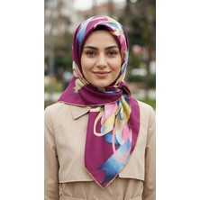 East West Trading Modern Soyut Desenli Çok Renkli Mürdüm Kadın Eşarp