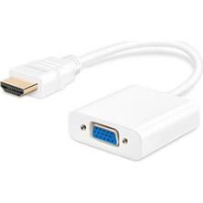 Tr HDMI To VGA Kablo Çevirici Dönüştürücü Görüntü Altın Uçlu-Full Hd