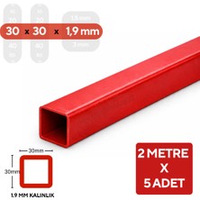 MM DEMİR MARKET mm Demir Market 30X30X1,9 mm Boyalı Kutu Profil 2 Metre 5 Adet – Bisiklet Parkı, Garaj ve Ekipman Standı Yapımı