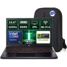 Acer Nitro V15 NH.QV2EY.001EP9 I5-13420H RTX4050 32GBRAM 2tbssd 15.6 Fhd 165Hz Windows 11 Pro + Elektropasaj Çanta