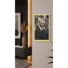 East West Trading Atatürk Portre Tablo 23X13 cm – Mustafa Kemal Atatürk Temalı Nostaljik Dekoratif Duvar Tablosu