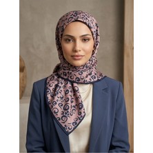 East West Trading Modern Desenli Pudra Lacivert Kadın Eşarp