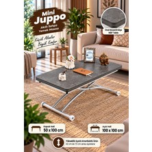 Mini Juppo Dışa K Akıllı Sehpa Üst Tabla Mdf Oval Köşe Alt Ayak Krom Kaplama