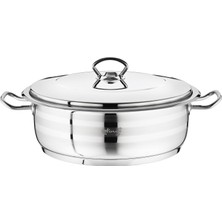 Safinox Flavia Çelik Kısa Tencere 32x10 cm-8 Litre