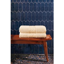 2'li Sarı Greek Banyo Havlusu - 70x140 Cm, 490 Gr, %100pamuk, Spa Ve Otel Havlusu