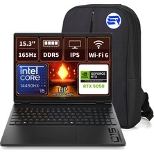 Hp Hyperx Omen 15 D2QD1EAEP1 I5-14450HX RTX5050 8gb 16GBRAM 512GBSSD 15.3 Wuxga 165Hz Windows 11 Pro + Elektropasaj Çanta