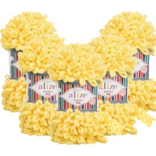 Alize Puffy Fine 5'li 113 Sarı El Örgü Ipliği