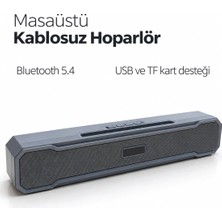 sbodurhome Metal Izgara Ön Yüzeyli Uzun Gövdeli USB Destekli Kablosuz Masaüstü Hoparlör