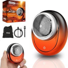 Gy Atelier Kompakt Erkek Elektrikli Tıraş Makinesi - Seyahat Için Mini Taşınabilir Tıraş Makinesi, Su Geçirmez Ipx7, Usb-C Hızlı Şarj, Aşırı Şarj Koruması, 7100 Rpm Güçlü Cep Boy Tıraş Makinesi (Turuncu)