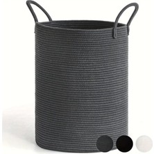 Gy Atelier Naturaweave Jüt Hasır Kirli Sepeti Banyo Sepeti Giyisi Havlu Battaniye Dergi Oyuncak Düzenleyici Saksı Sepet Organizer Hafif Kulp Detaylı Yumşak ve Dayanıklı Karavan Organizeri (Antrasit)