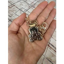 Gy Atelier Gold Ayı Klips Bebek Emzik Zinciri, Emzik Askısı