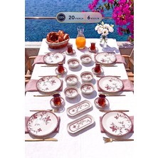 Gy Atelier Rose Garden Harmony 20 Parça 6 Kişilik Kahvaltı Takımı Lüx Kahvaltı Seti