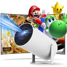 Gy Atelier HY300 Taşınabilir Projektör, Mini Projektör, Telefon ile Kablolu Ekran Aynalı 4K 1080P Desteği, 180 ° Dönebilir, Otomatik Keystone Düzeltme, 40 -130 Ekran Video Projektörü