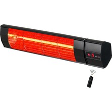 Gy Atelier Halogen Black Pro Plus 3000W Elektrikli Halojen Infrared Dış Mekan Isıtıcı, 5 Kademeli Uzaktan Kumandalı, Siyah Alüminyum Gövde, 220-230V