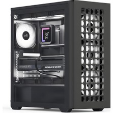 Gy Atelier D502A, Mid-Tower Kasa, Oyun Bilgisayarı Kasası, Airflow Mesh Ön Panel Tasarımı, 4 Rgb Fan Dahil, Atx Micro-Atx ve Mini-Itx Ana Kartlarla Uyumlu, Temperli Camdan Yan Panel, Siyah