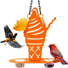 Gy Atelier Oriole Metal Kuş Yemliği, Dış Mekan Jöle ve Portakal Için, Baltimore Oriole Jöle Kuş Yemliği, Dondurmalı Tasarım, Dış Mekan Için Asmak Için (Turuncu)