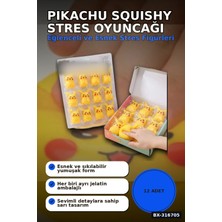 sbodurhome Pikaçu Squishy Stres Oyuncağı 12 Adet - Sıkılabilir Esnek Tpr Figür BX-316705