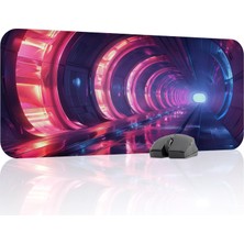 Gy Atelier Fütüristik Gaming Mouse Pad Kauçuk Kaymaz Taban Mousepad (V5, 70X30 Xl)