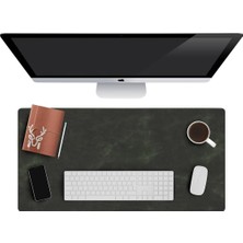 Gy Atelier ® Hobart - Hakiki Deri Masa Matı | Deri Oyuncu Mouse Pad | Yazı Masası Altlığı 75X34 cm (Yeşil)