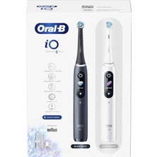 Gy Atelier Oral-B Io8 - Elektrikli Diş Fırçaları Şarj Edilebilir, Beyaz ve Siyah Kolları, Devrimci Manyetik Teknolojisi, Renkli Ekran, 1 Premium Seyahat Çantası, Hediye, 2020 Baskı Erkek / Kadın 2 Diş Fırçası Ba