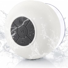 Gy Atelier Su Geçirmez Bluetooth Hoparlör Vantuzlu Havuzda Yağmurlu Havalarda Ipx4 3W Kaliteli Ses Banyo Duş Hoparlörü | S56 (Beyaz)
