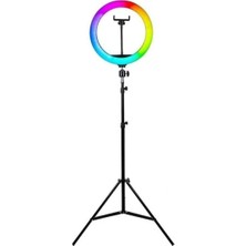 Gy Atelier Soft Ring Light MJ33 13 33CM Rgb LED Halka Işık, Tripodlu Selfie Işığı, Siyah