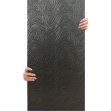 Gy Atelier 3D Kendinden Yapışkanlı Duvar Kağıdı Yeni Nesil Akustik Keçe Panel Dalgalı Desen 52X98 cm (Koyu Gri, 10 Adet 5 M²)