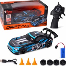 Gy Atelier Uzaktan Kumandalı Full Fonksiyon 1:24 Şarjlı 4x4 Drift Araba, Kumandalı Rc Yarış ve Off Road Oyuncak Araç, Çocuklar Için Şarjlı Drift Araba SYR-666-854 (Mavi)