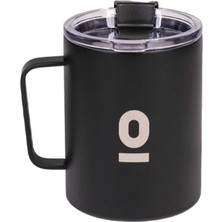 Gy Atelier Paslanmaz Çelik Metal Kupa, 360 Ml, Siyah, Vakumlu Kapak