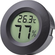 Gy Atelier Mini Sıcaklık ve Nem Ölçer Dijital Termometre Higrometre 4,5cm Siyah