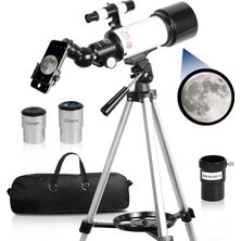 Gy Atelier Çocuklar ve Yeni Başlayanlar Için Teleskop, 70 mm Diyafram, 400 mm Az Tutucu, Tam Çok Katmanlı Optik, Teleskopik Astronomi, Yetişkinler Için Teleskop, Tripodlu, Cep Telefonu Adaptörü, Sırt Çantası