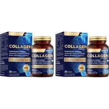 Gy Atelier Collagen Gold Quality Tablet – Hidrolize Kolajen, C Vitamini, Hyaluronik Asit, Biotin, Çinko ve Resveratrol Içeren Cilt, Saç ve Tırnak Takviyesi – 30 Tablet (2 Paketi)