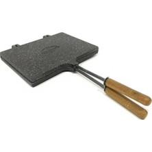 Gy Atelier Mobilreyon - Maxi (En Büyük Boy) Iç Dış Granit Ocak Üstü El Tost Makinesi - Kamp Tost Izgara