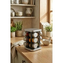 Gy Atelier 12'li Set Döner Standlı Kare Baharatlık Gümüş 140 ml